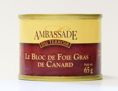 Bloc de Foie Gras de Canard - Origine France - Conserve 65g