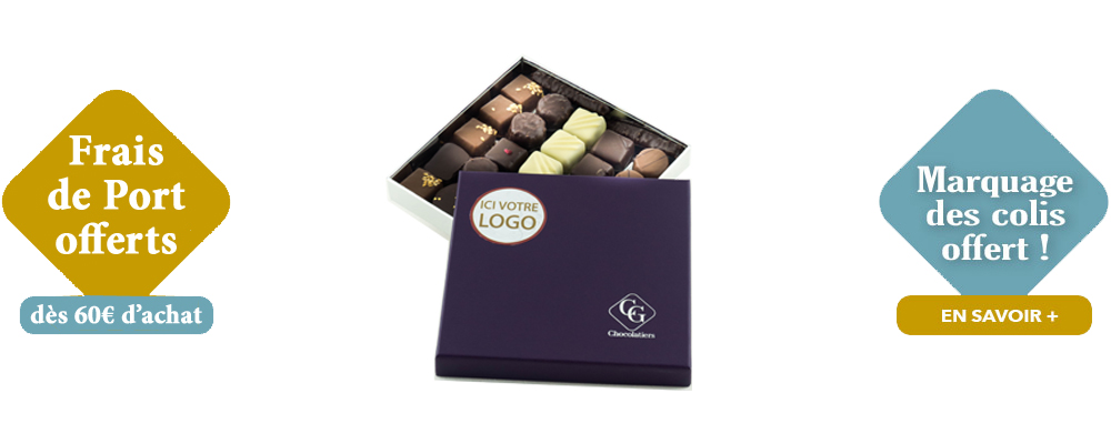 Marquage des boites de chocolats offert