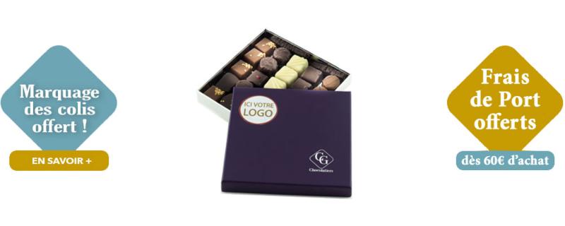 Marquage des boites de chocolats offert